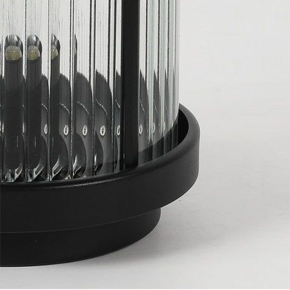 Linterna de vidrio para exteriores con luz LED solar