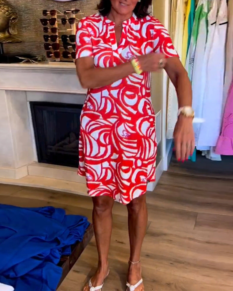 Mira - Vestido estampado con escote en V