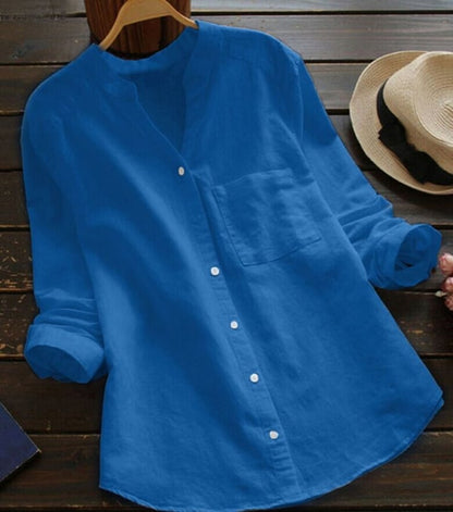 Greta | Blusa de lino de manga larga elegante