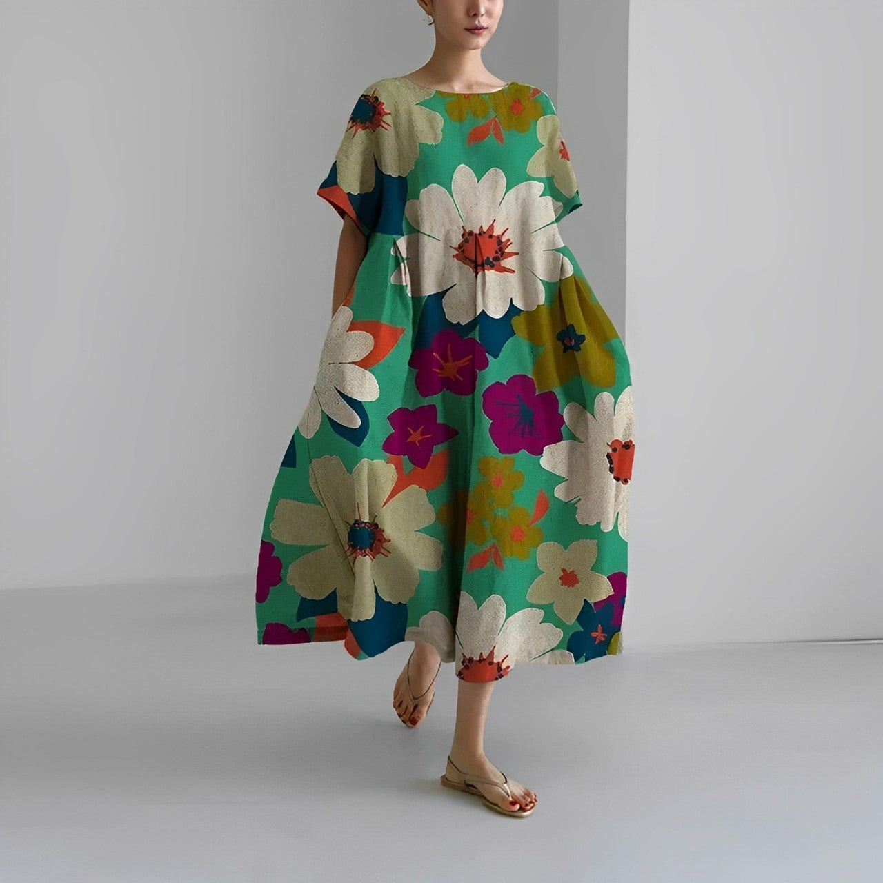 Daisy - Vestido Maxi Suelto Retro de Gran Balanceo