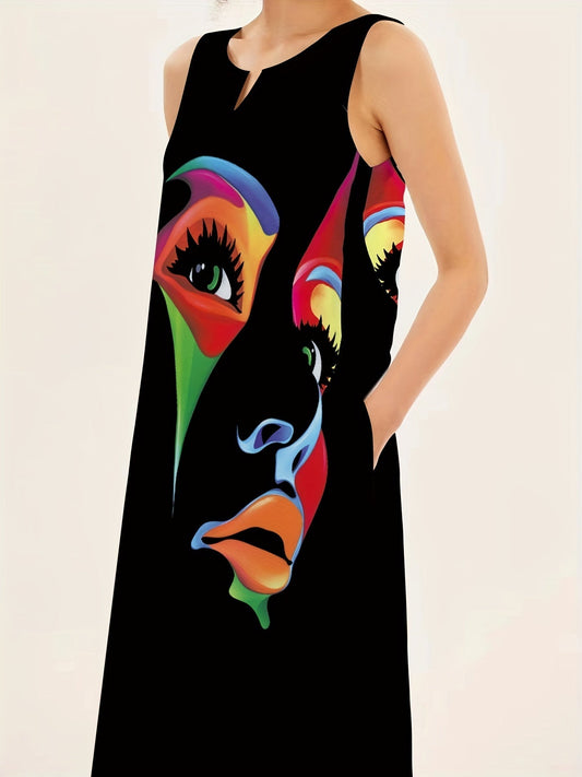 Honor - Vestido Maxi con Estampado de Máscara Chic