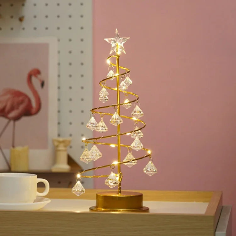 Lámpara de mesa navideña con diseño espiral LED
