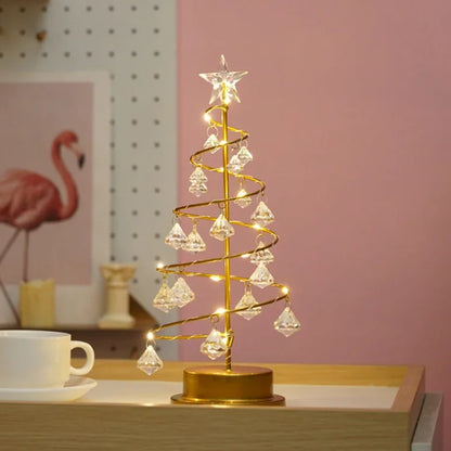 Lámpara de mesa navideña con diseño espiral LED