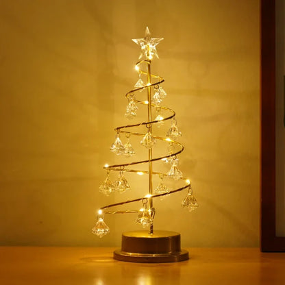 Lámpara de mesa navideña con diseño espiral LED