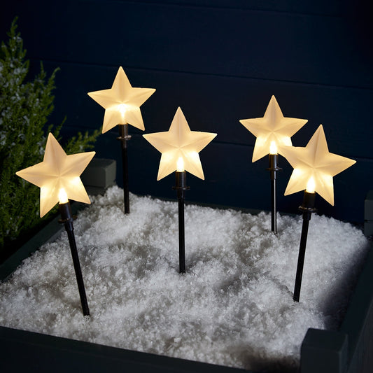 Luces de Estaca para Camino con Estrella de Decoraciones Navideñas