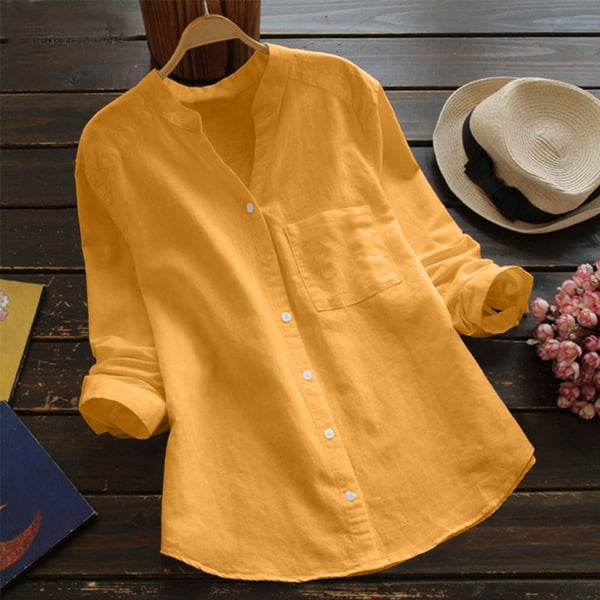 Greta | Blusa de lino de manga larga elegante