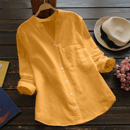 Greta | Blusa de lino de manga larga elegante