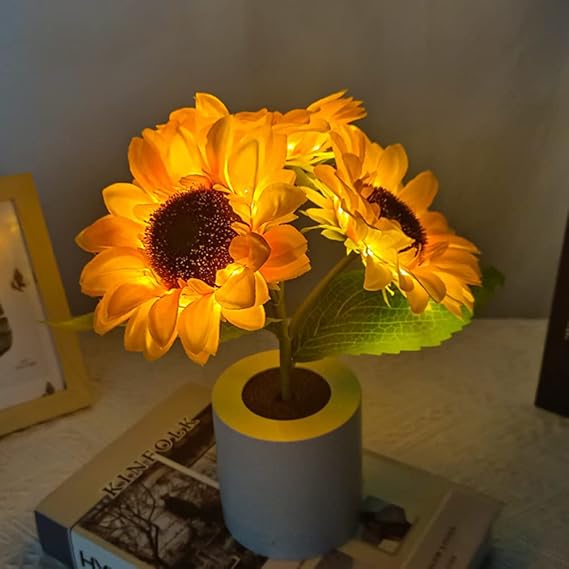 Lámpara de mesa girasol LED USB recargable
