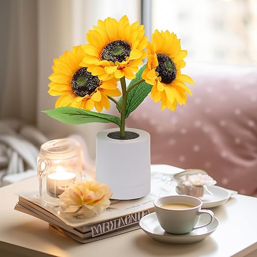 Lámpara de mesa girasol LED USB recargable