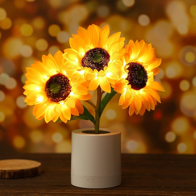 Lámpara de mesa girasol LED USB recargable