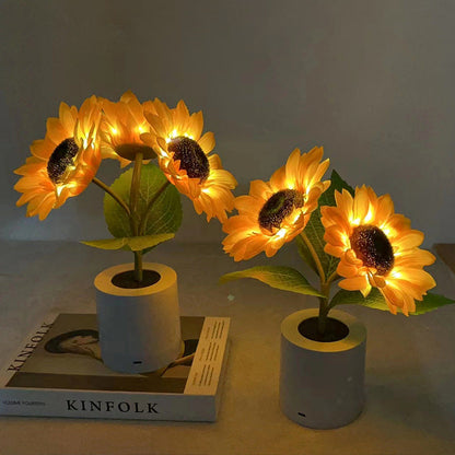 Lámpara de mesa girasol LED USB recargable