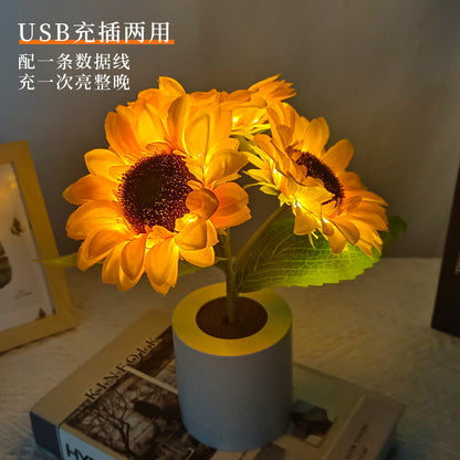 Lámpara de mesa girasol LED USB recargable