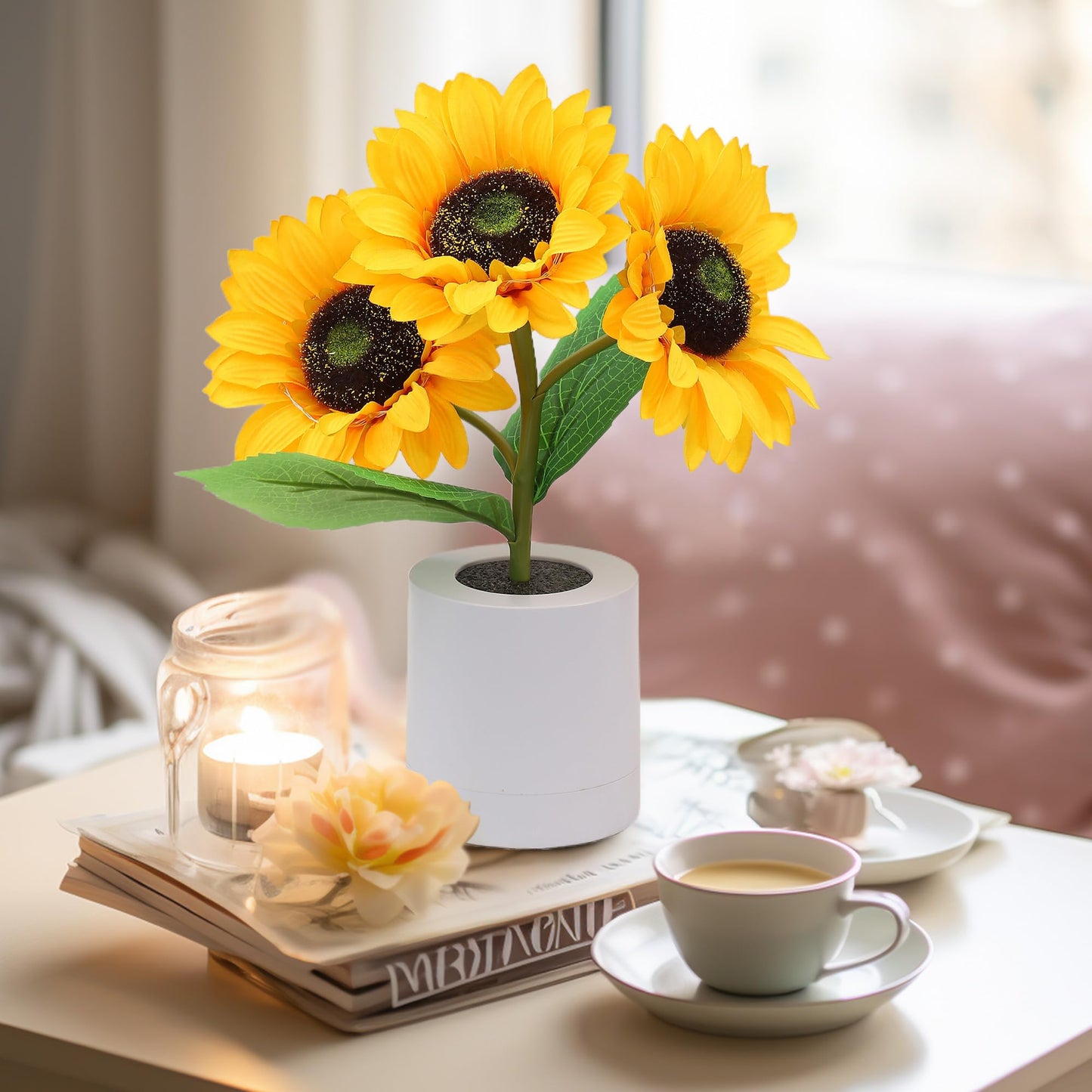 Lámpara de mesa girasol LED USB recargable