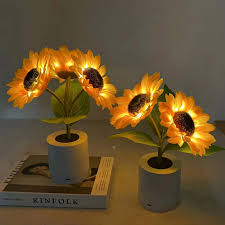 Lámpara de mesa girasol LED USB recargable