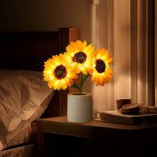 Lámpara de mesa girasol LED USB recargable