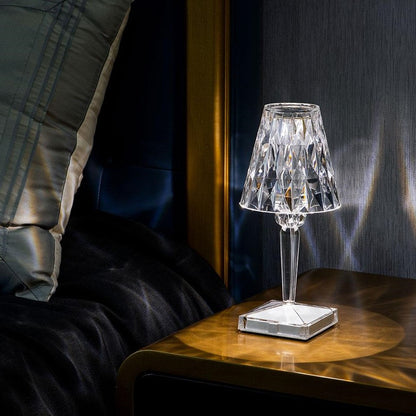 Lámpara de mesa LED con efecto cristal