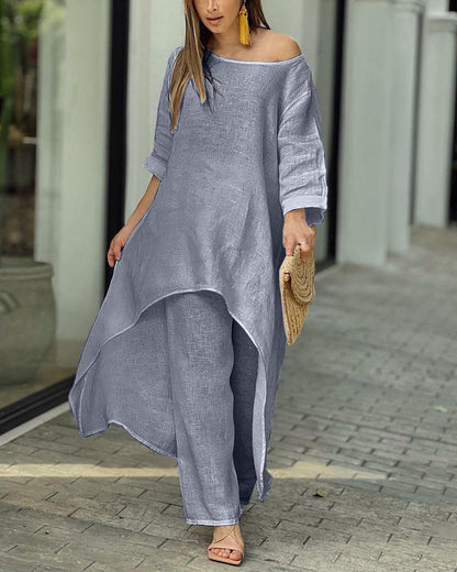 Conjunto casual de dos piezas Sam Dress en colores sólidos