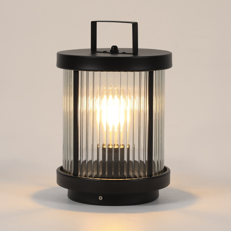 Linterna de vidrio para exteriores con luz LED solar