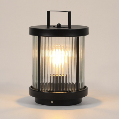 Linterna de vidrio para exteriores con luz LED solar
