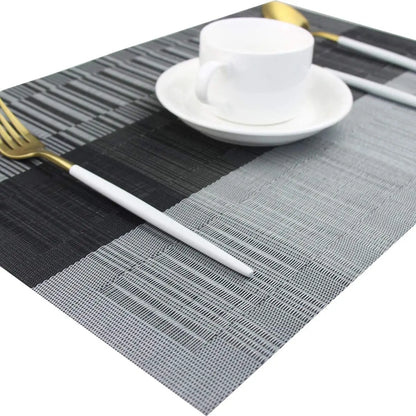 Juego de manteles individuales de vinilo lavables y resistentes al calor