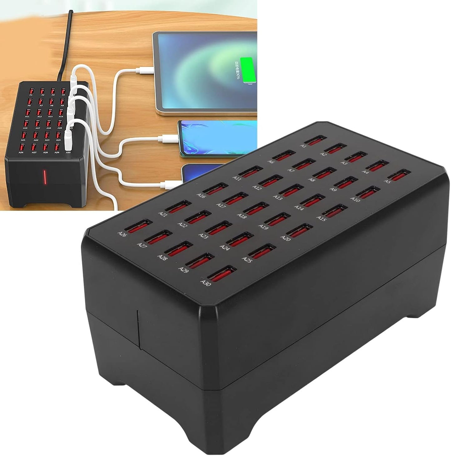 Estación de carga de escritorio USB multi-puerto