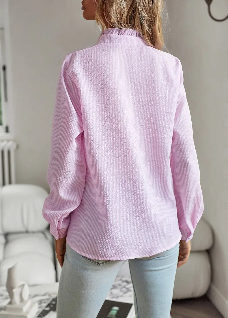 Jacinto | Blusa con Detalle de Volantes Elegante