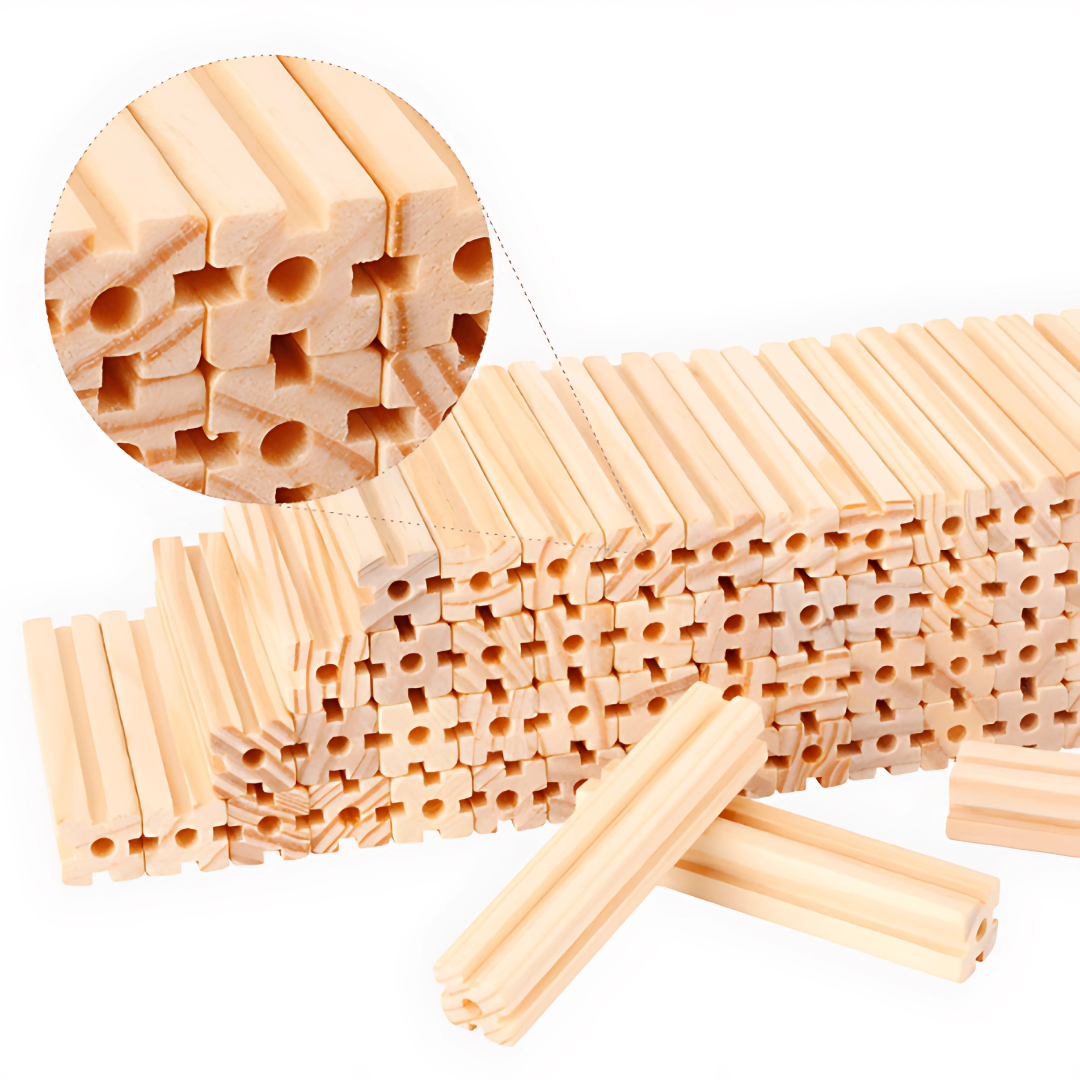 Juego de construcción de casa de muñecas de madera
