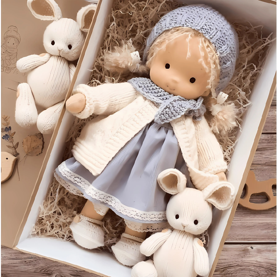 Muñeca de peluche suave hecha a mano estilo Waldorf