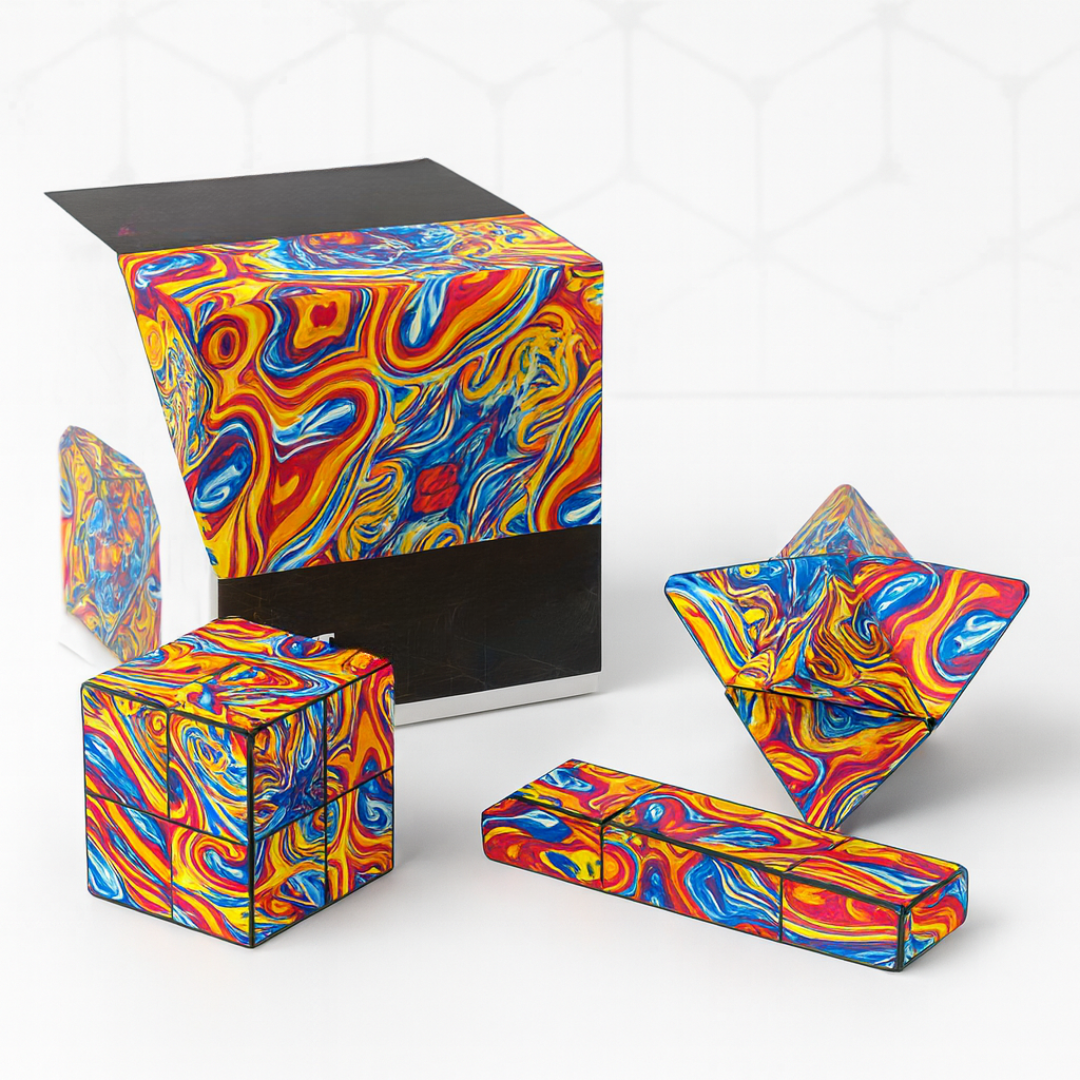 Cubo de rompecabezas magnético plegable juguete antiestrés