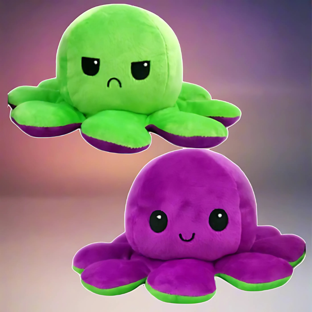 Peluche reversible de pulpo suave