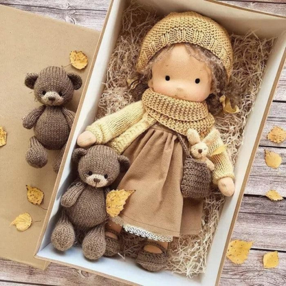 Muñeca de peluche suave hecha a mano estilo Waldorf