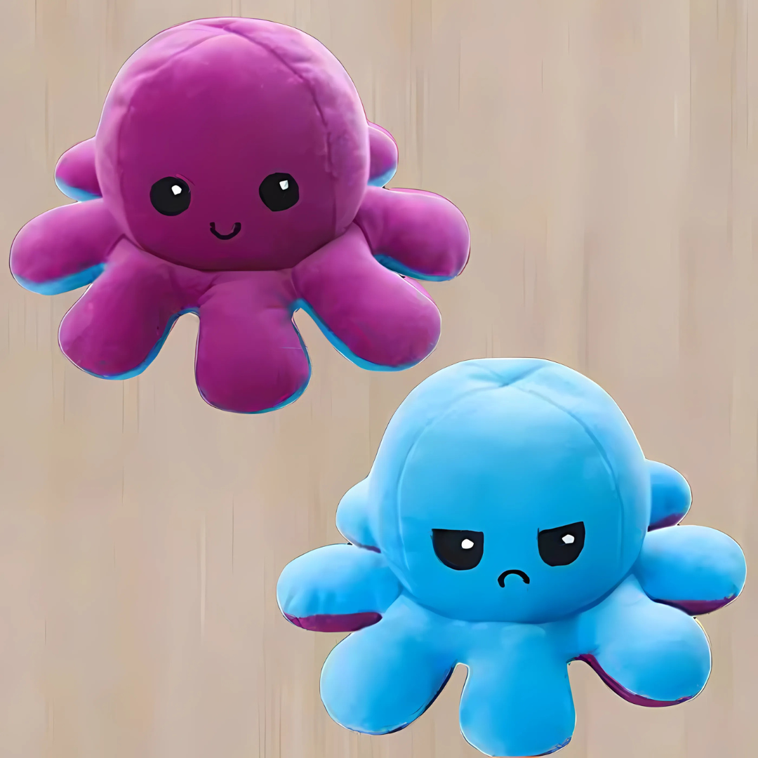 Peluche reversible de pulpo suave