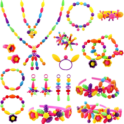 Set de manualidades para hacer joyas con cuentas para niños