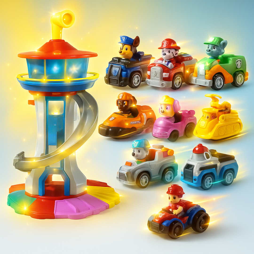 Torre con scivolo per auto per bambini