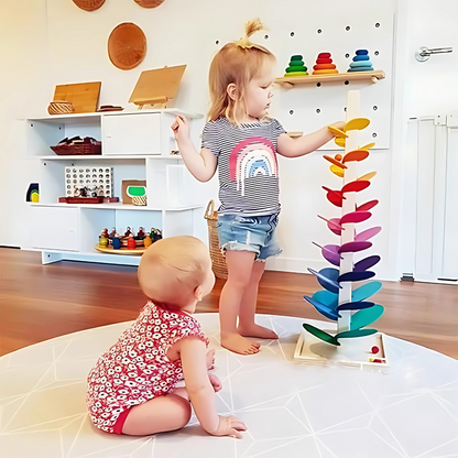Wooden Rainbow Marble Run Tower