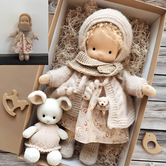 Muñeca de peluche suave hecha a mano estilo Waldorf