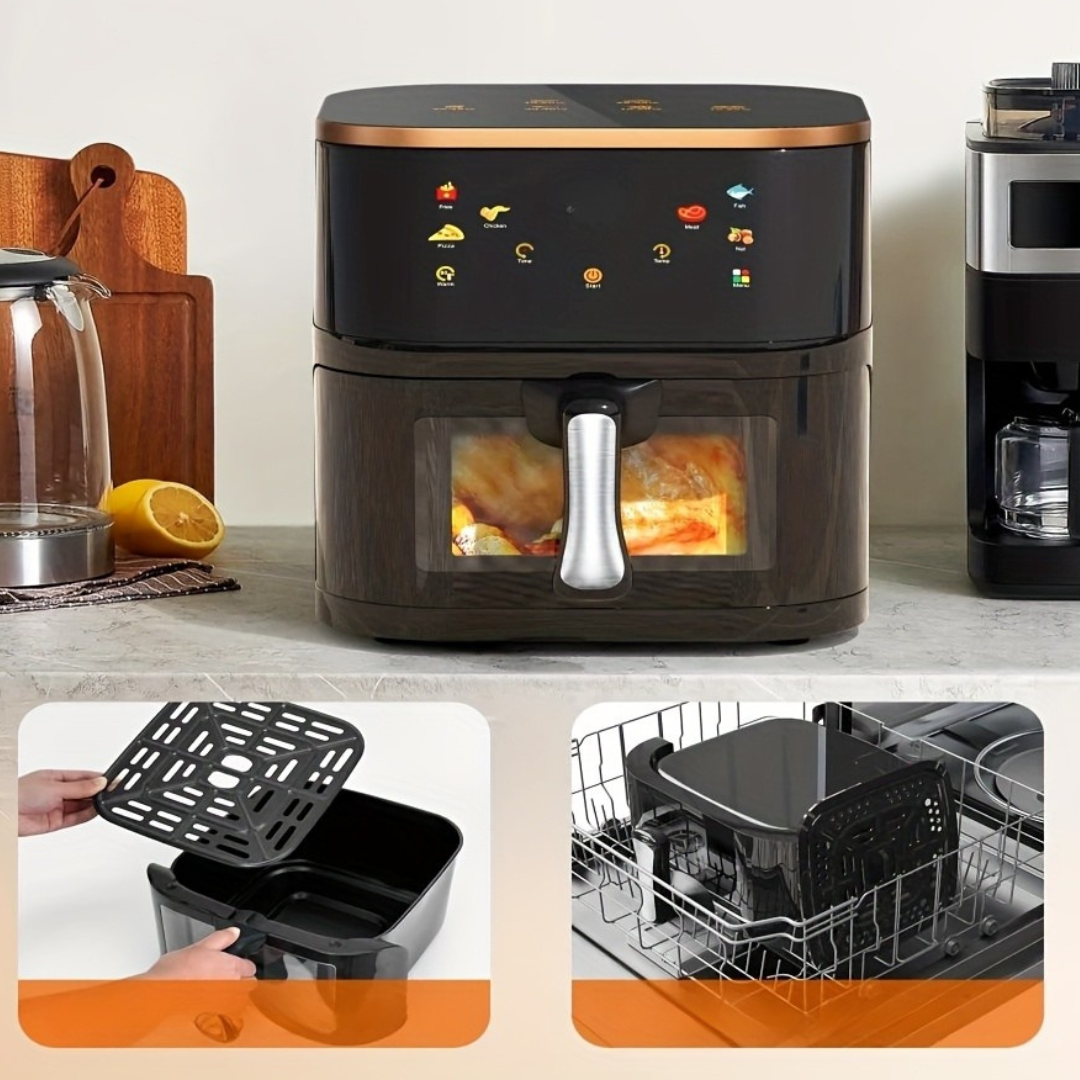 Horno freidora de aire digital grande de acero inoxidable