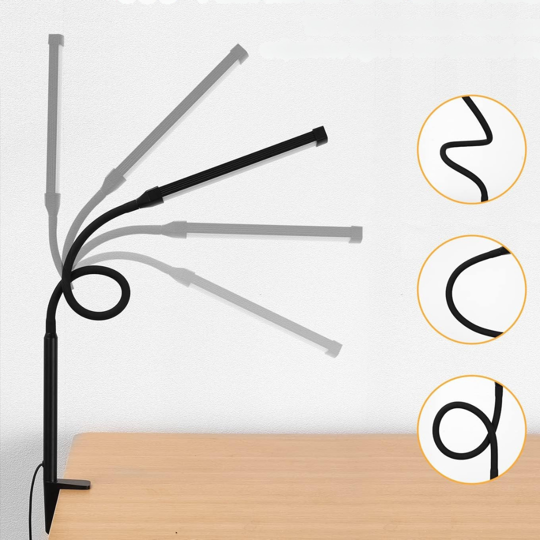 Lámpara de escritorio LED con brazo metálico ajustable