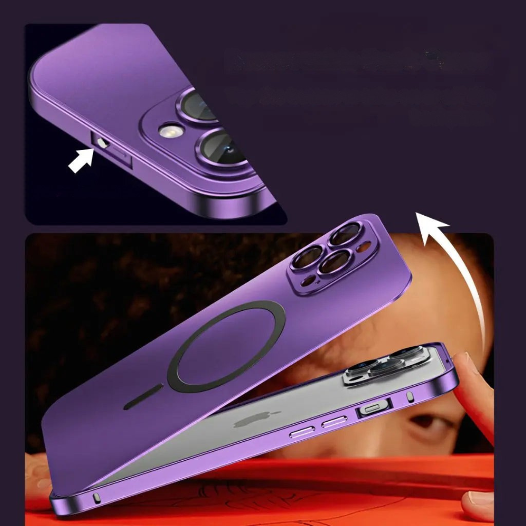 Funda para teléfono magnética metálica delgada protectora