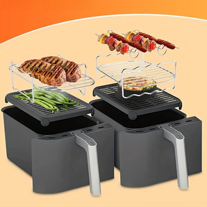 Set de accesorios para freidora de aire con brochetas para barbacoa