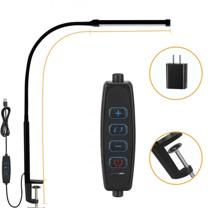 Lámpara de escritorio LED con brazo metálico ajustable