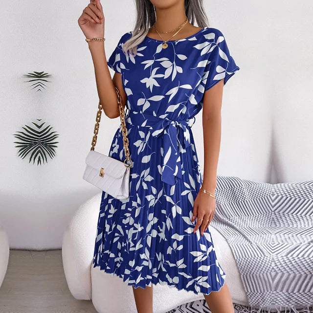 Alina | Vestido midi plisado floral