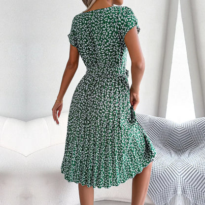 Alina | Vestido midi plisado floral