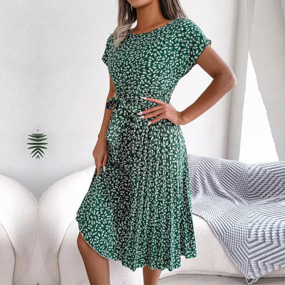 Alina | Vestido midi plisado floral