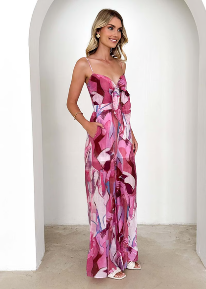 Annalise - Vestido Largo Chic con Tirantes Estampados