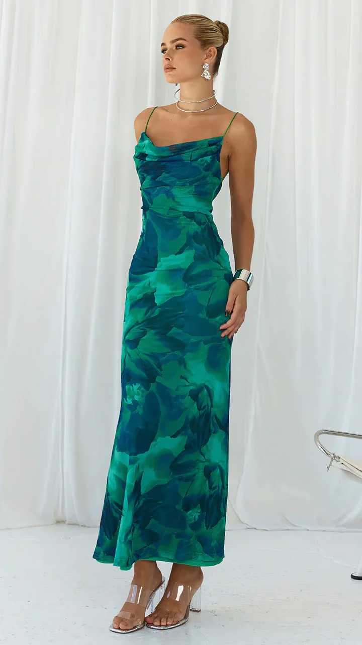 Ainsley - Vestido Maxi Ajustado de Fiesta de Club sin Mangas