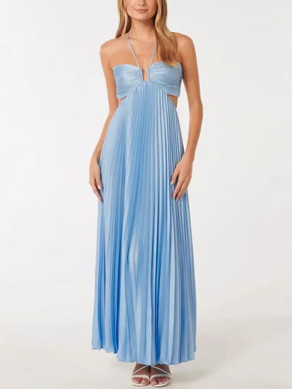 Tansy - Vestido Maxi Halter Brillo de Verano