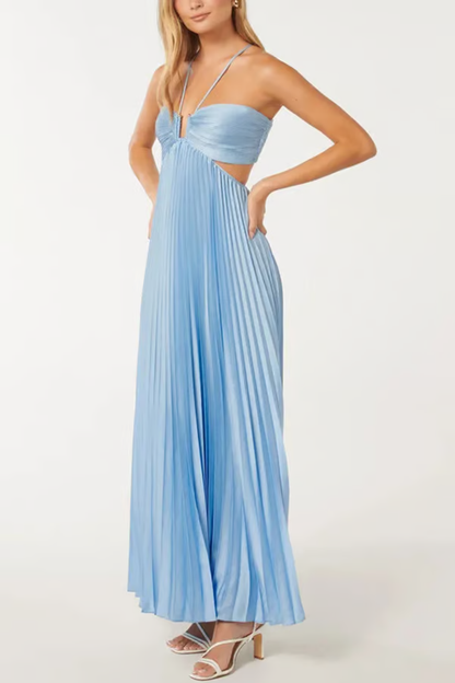 Tansy - Vestido Maxi Halter Brillo de Verano