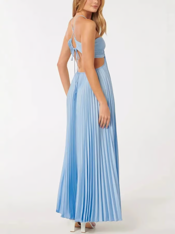 Tansy - Vestido Maxi Halter Brillo de Verano