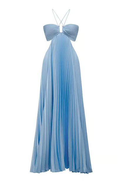 Tansy - Vestido Maxi Halter Brillo de Verano